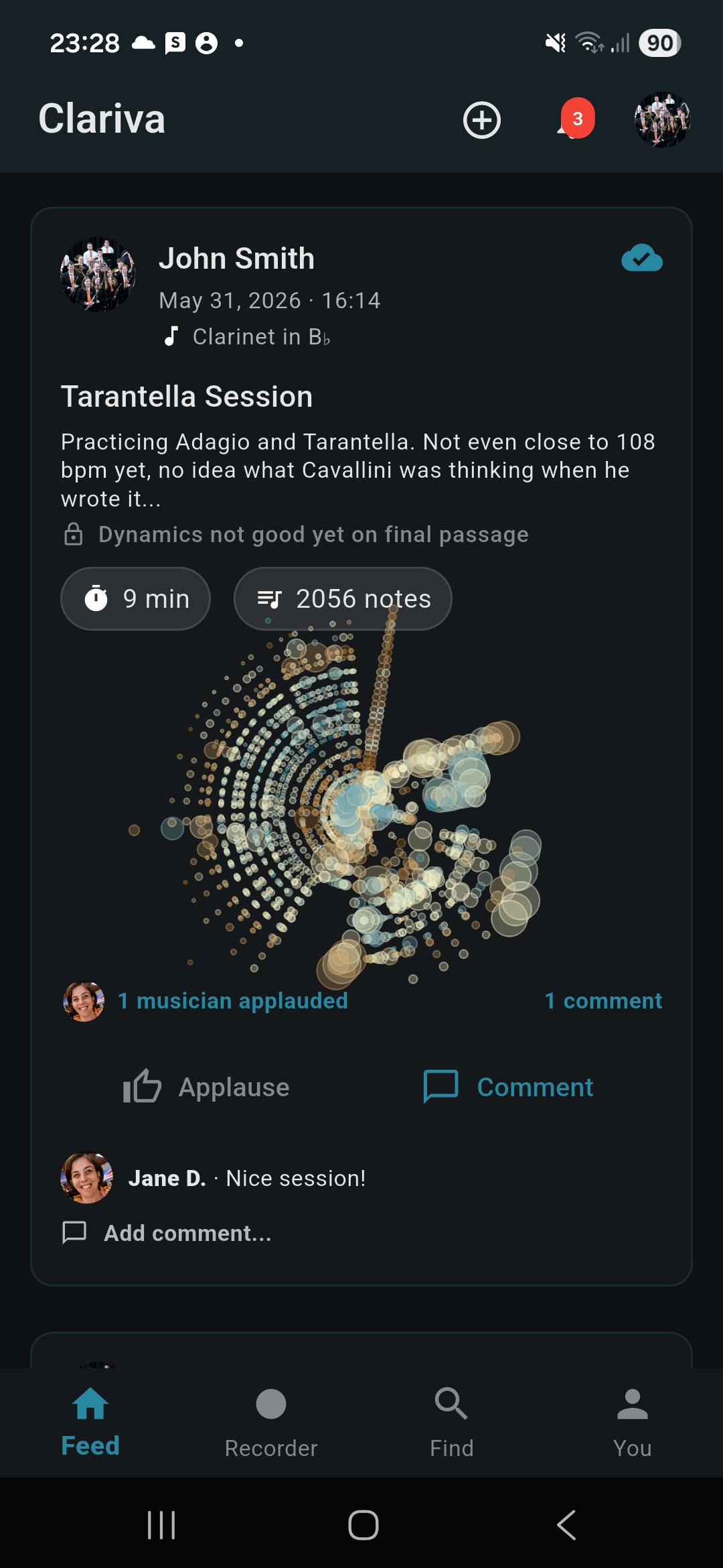 Clariva activity feed