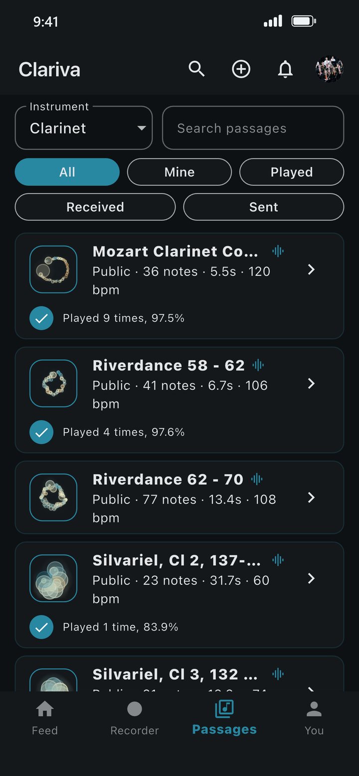 Clariva passages overview